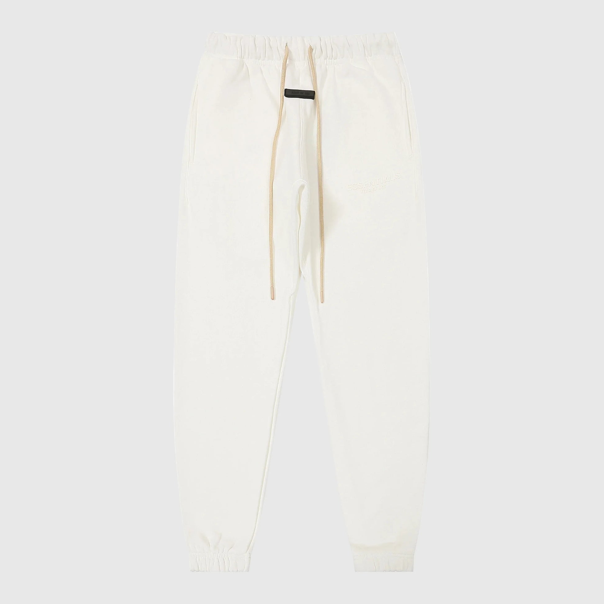 Essentials cloud dance elevated street fleece sweatpants by Fear of God front view


