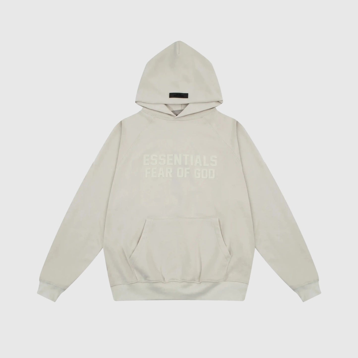 essentials heathered grey hoodie relaxed fit streetwear