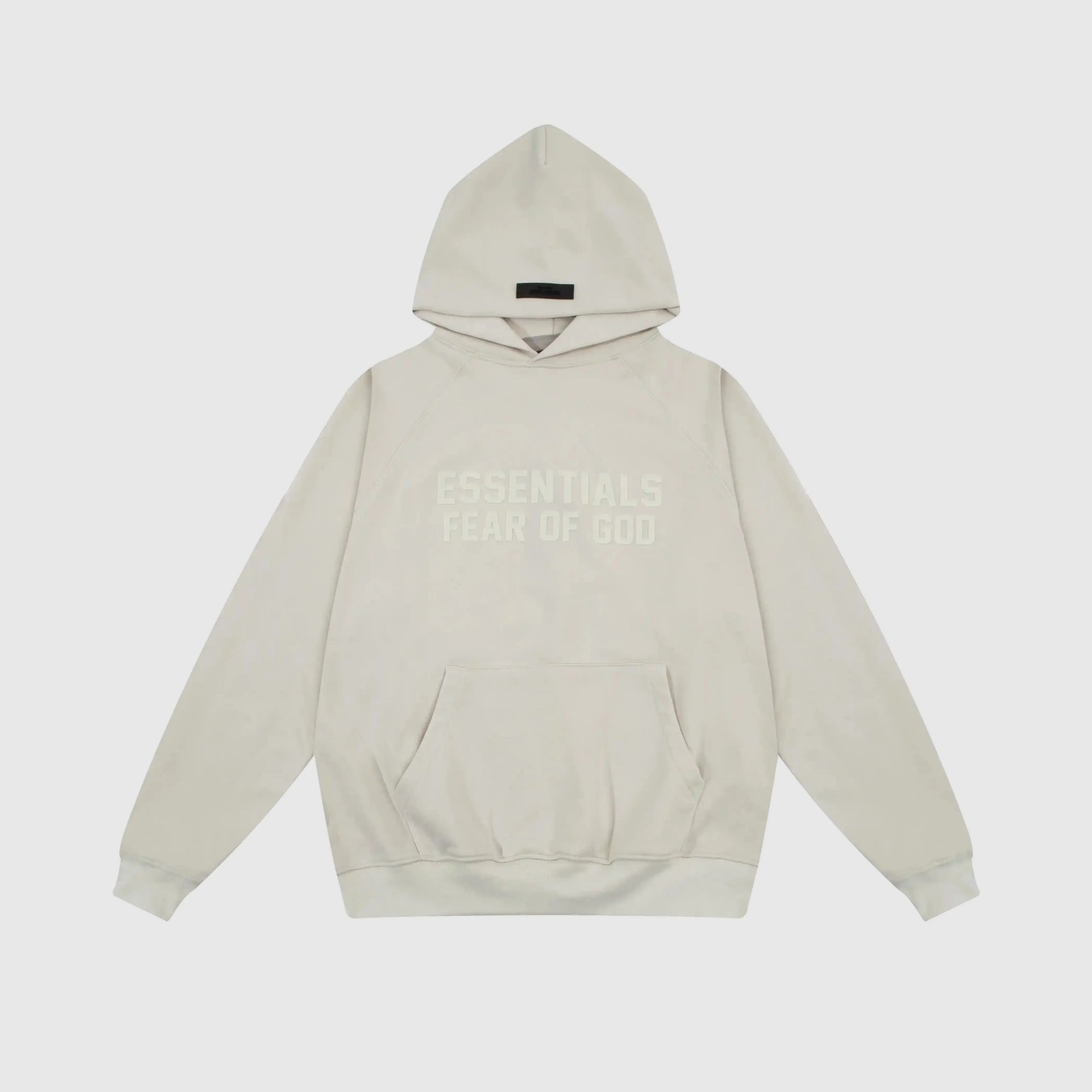 essentials heathered grey hoodie relaxed fit streetwear