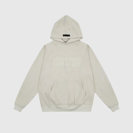 essentials heathered grey hoodie relaxed fit streetwear