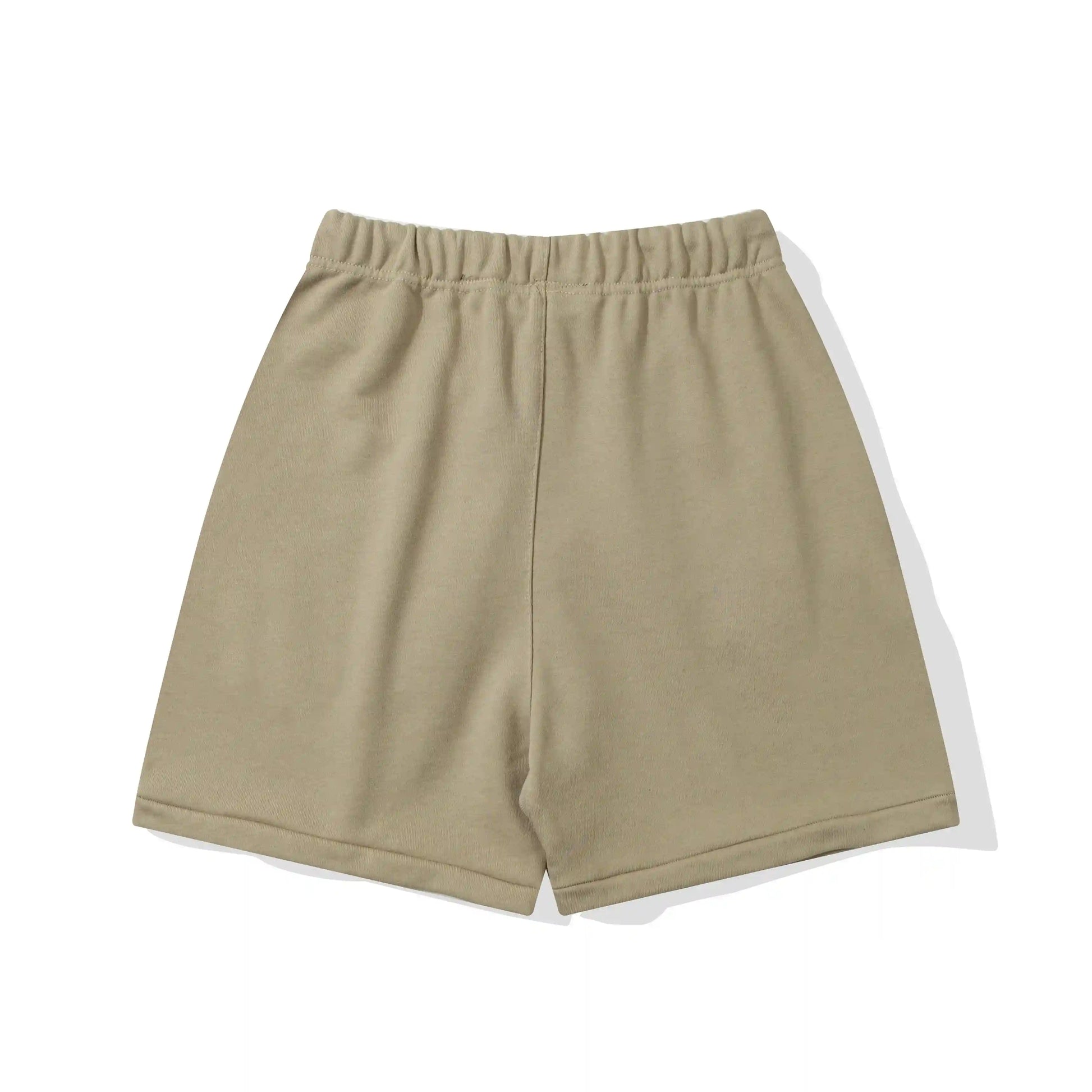 Fear of God Essentials Heathered Grey fleece shorts relaxed fit side view