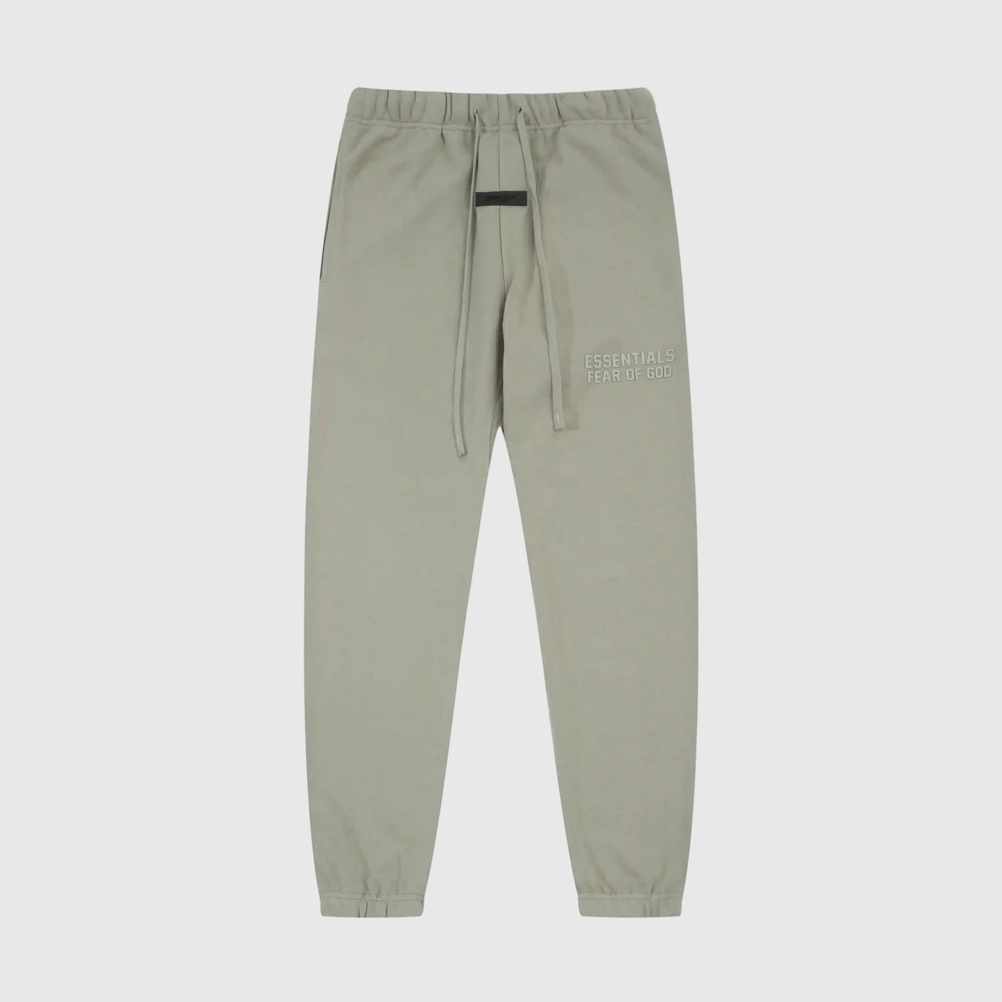 Essentials heathered grey elevated core fleece sweatpants by Fear of God front view