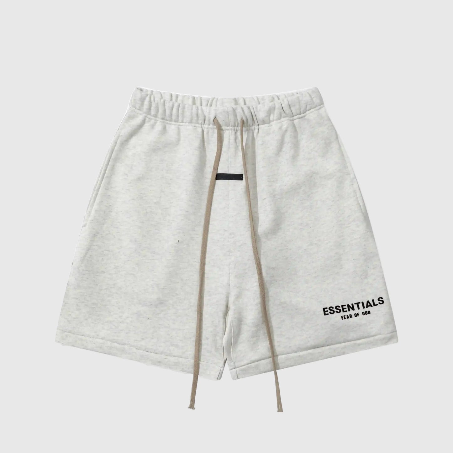 Essentials coral casual shorts by Fear of God hem detail
