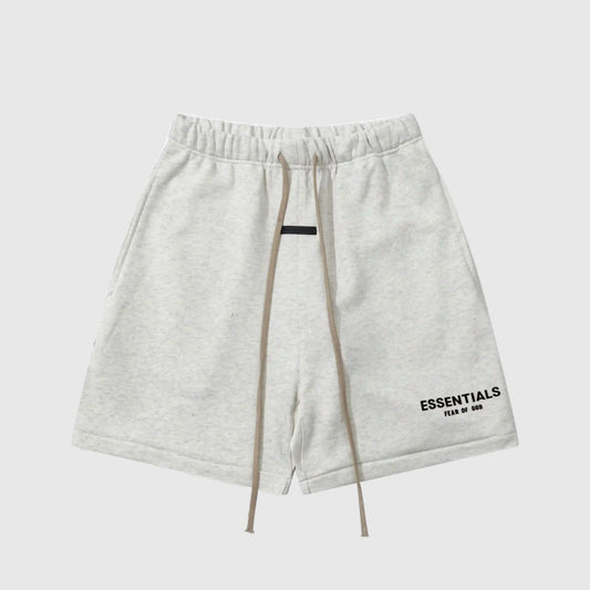 Essentials coral casual shorts by Fear of God hem detail
