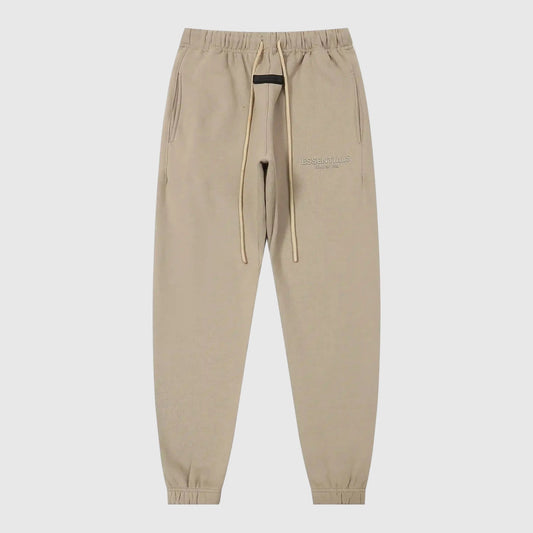 Quality fleece fabric detail on heathered grey sweatpants by Fear Of God