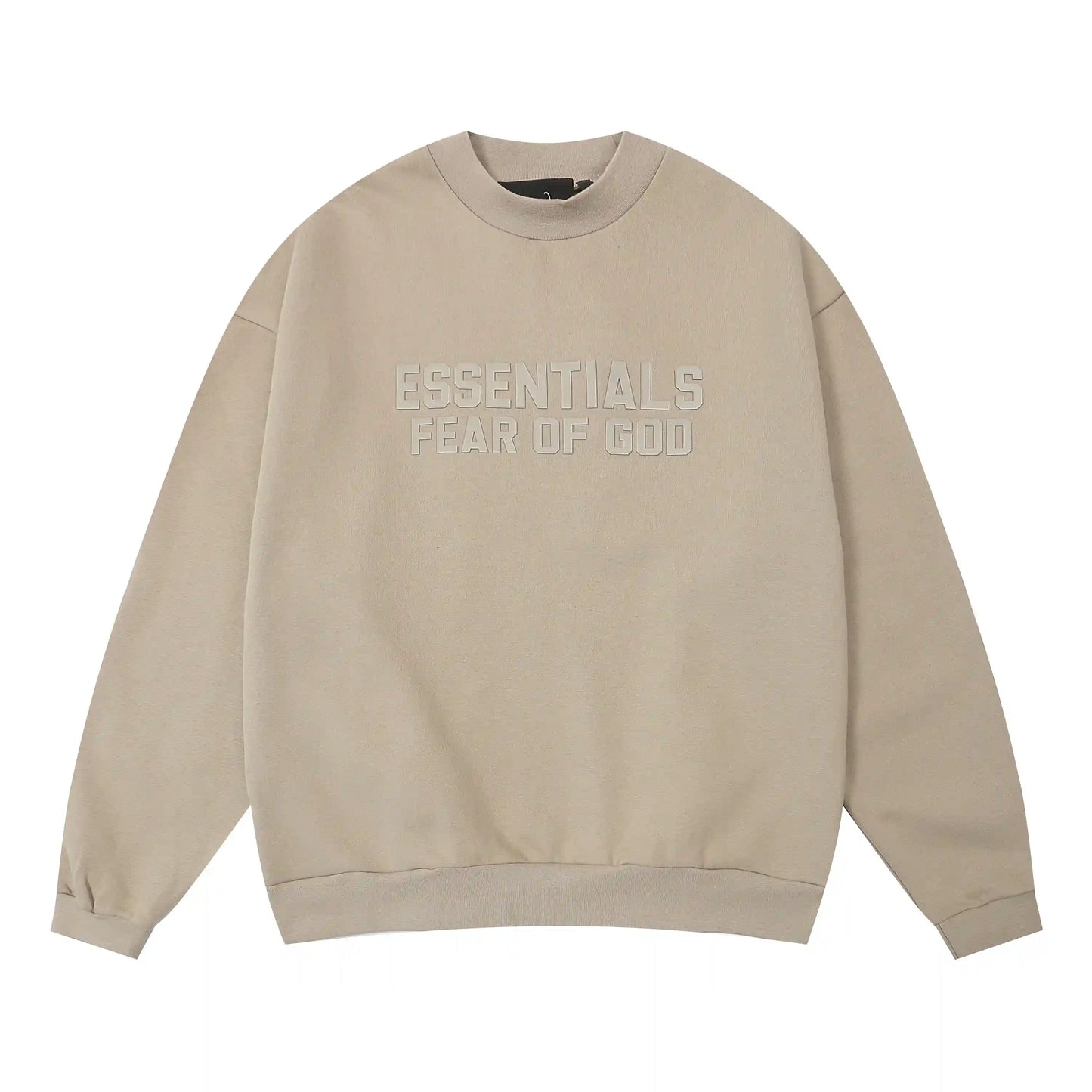 Essentials Pastel Grey hoodie set branding detail close-up