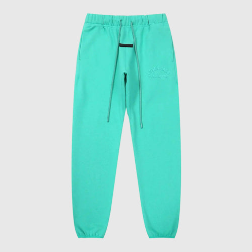 Essentials aqua green core fleece sweatpants by Fear of God front view
