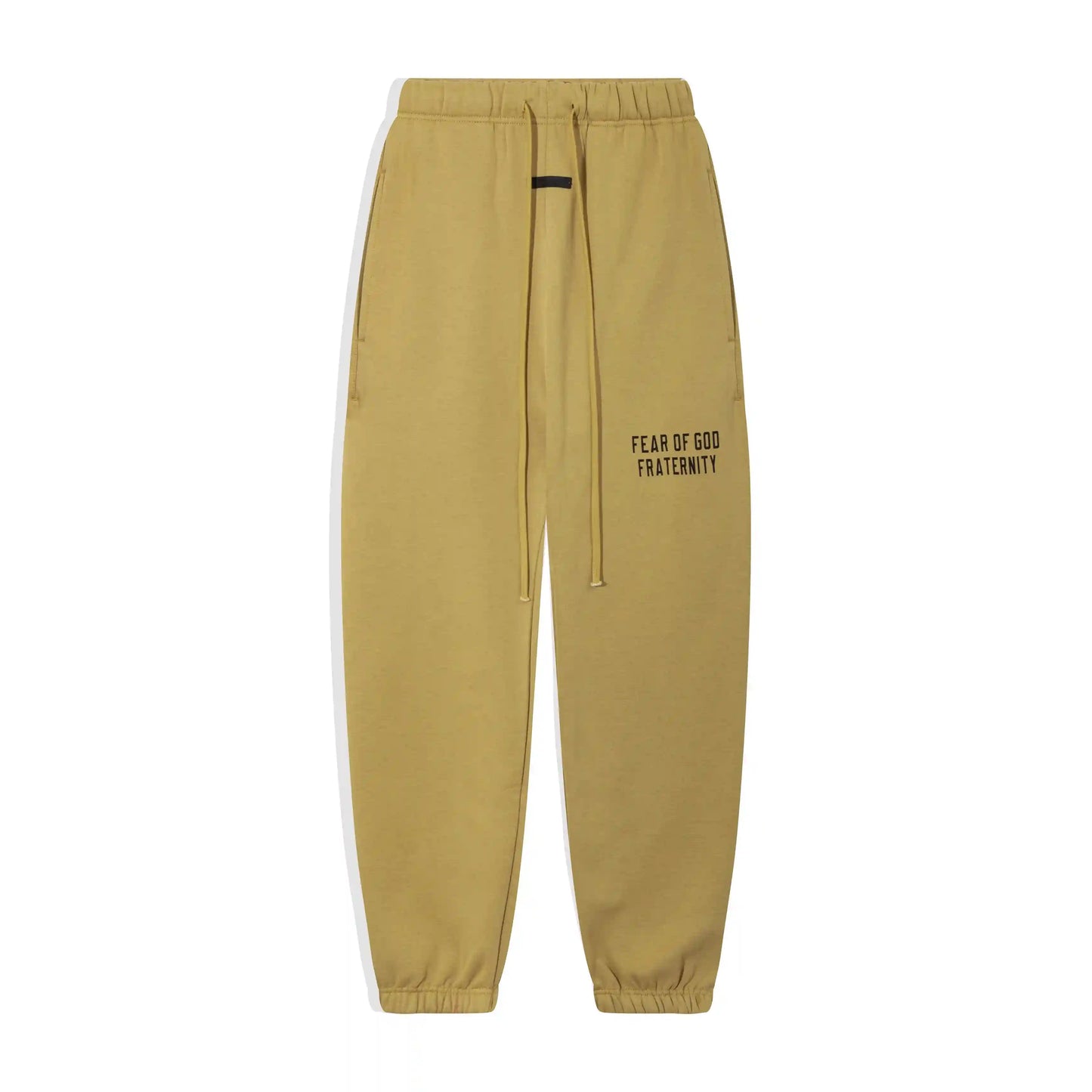 Back view of Essentials garden yellow comfy fleece tracksuit set by Fear Of God