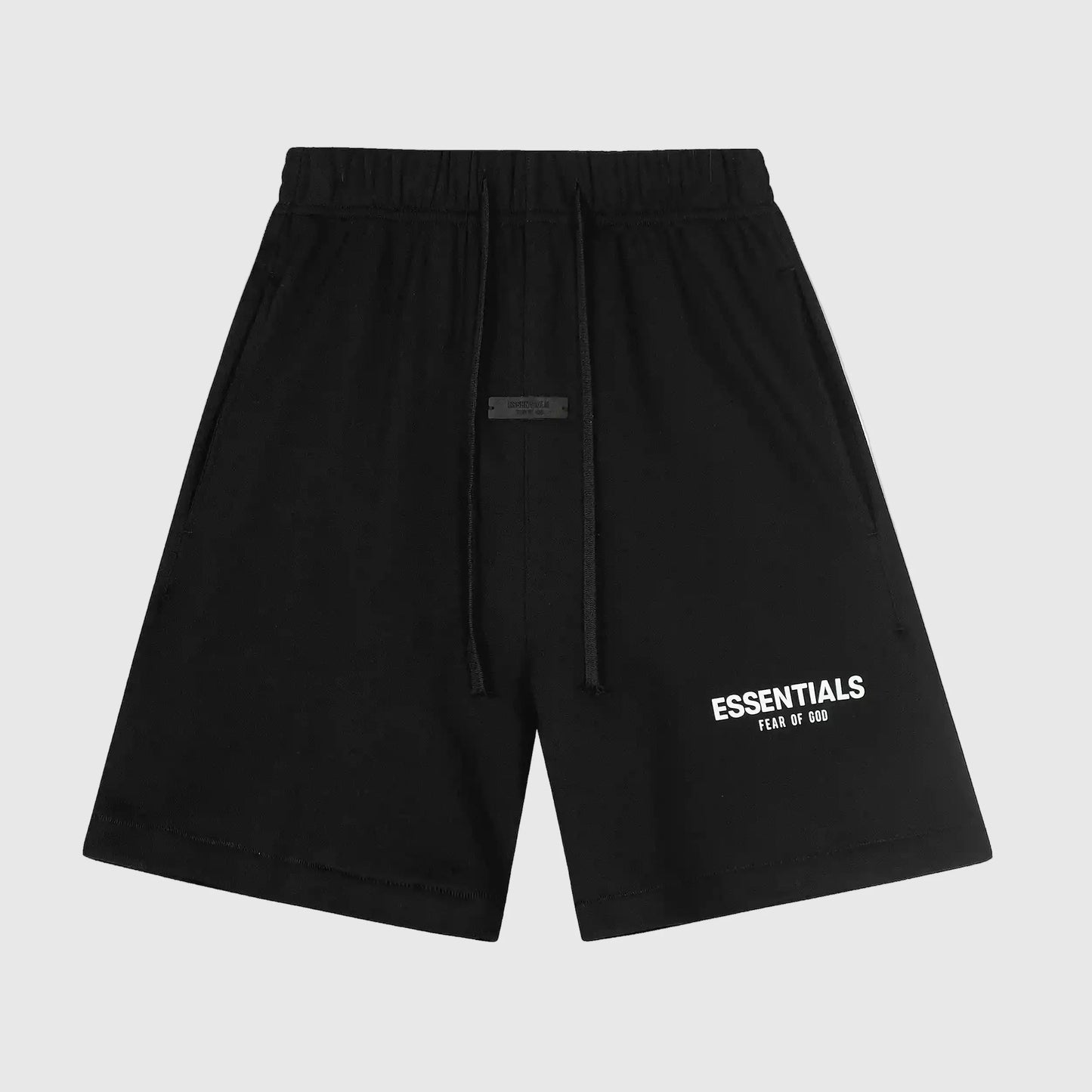 front view of Essentials sandrift everyday shorts by Fear of God
