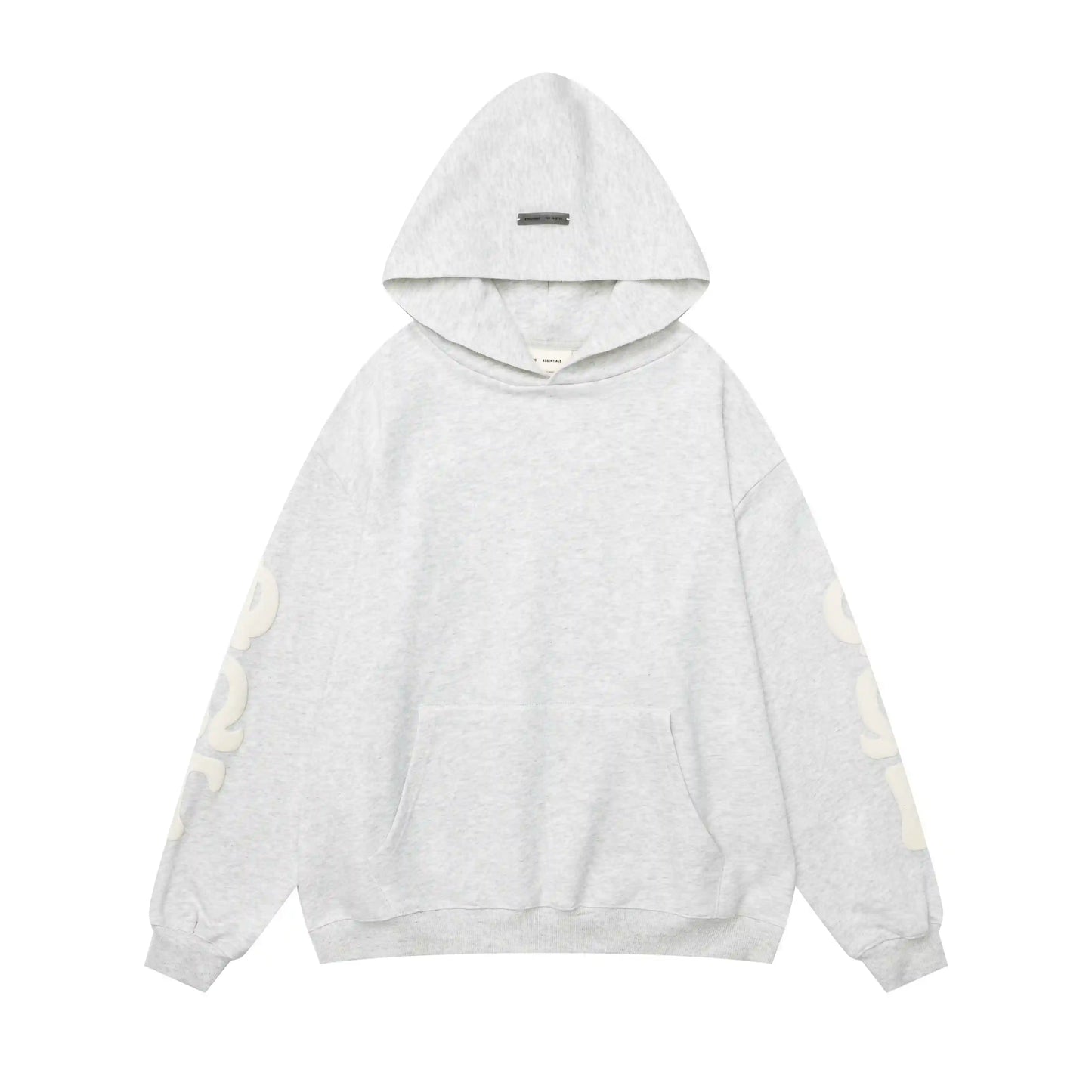Fear of God Essentials Heather Grey Hoodie | Textured Heathered Grey Pullover Hoodie