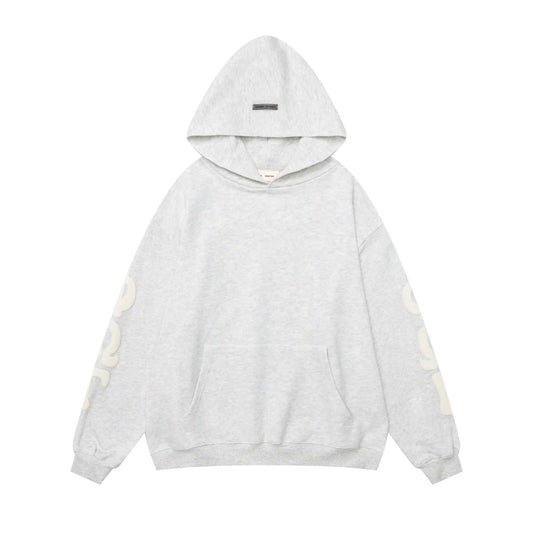 Fear of God Essentials Heather Grey Hoodie | Textured Heathered Grey Pullover Hoodie