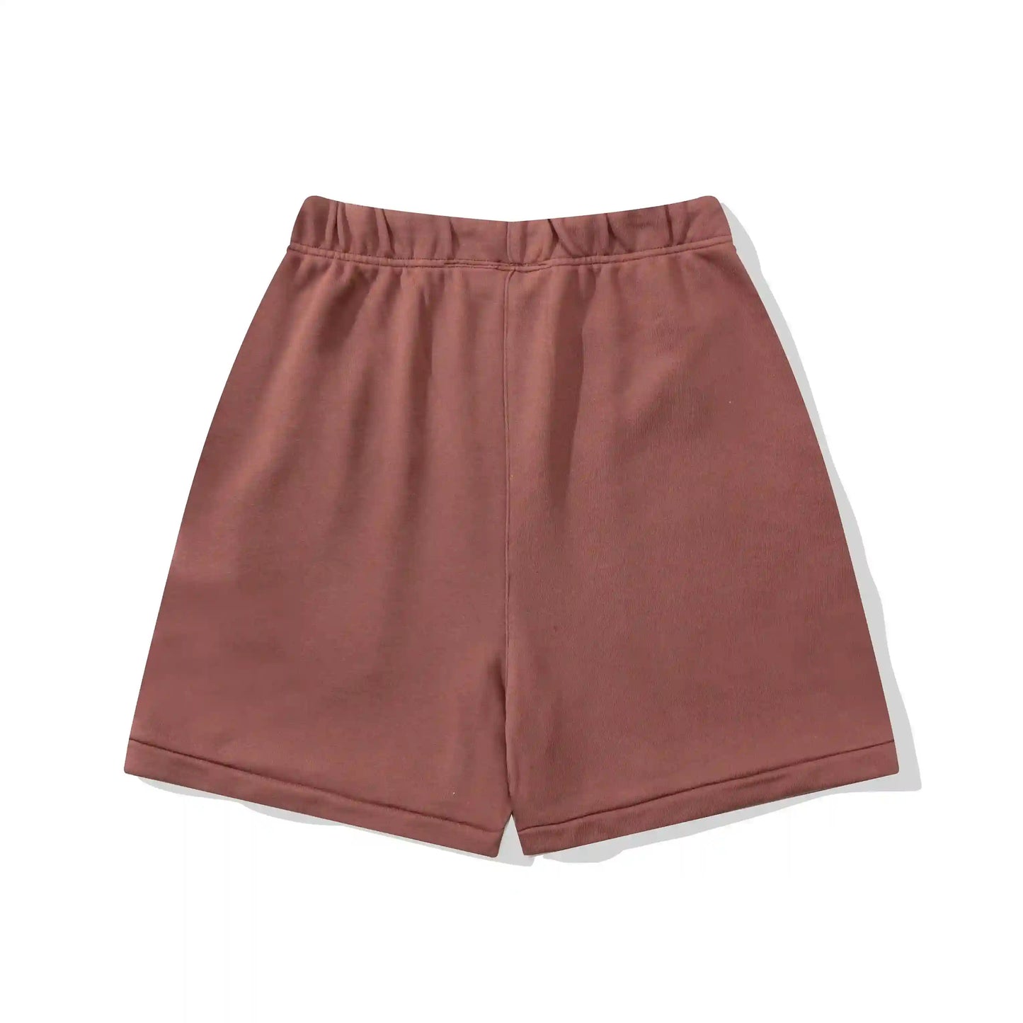Essentials dark chestnut lounge shorts by Fear of God flat lay summer outfit