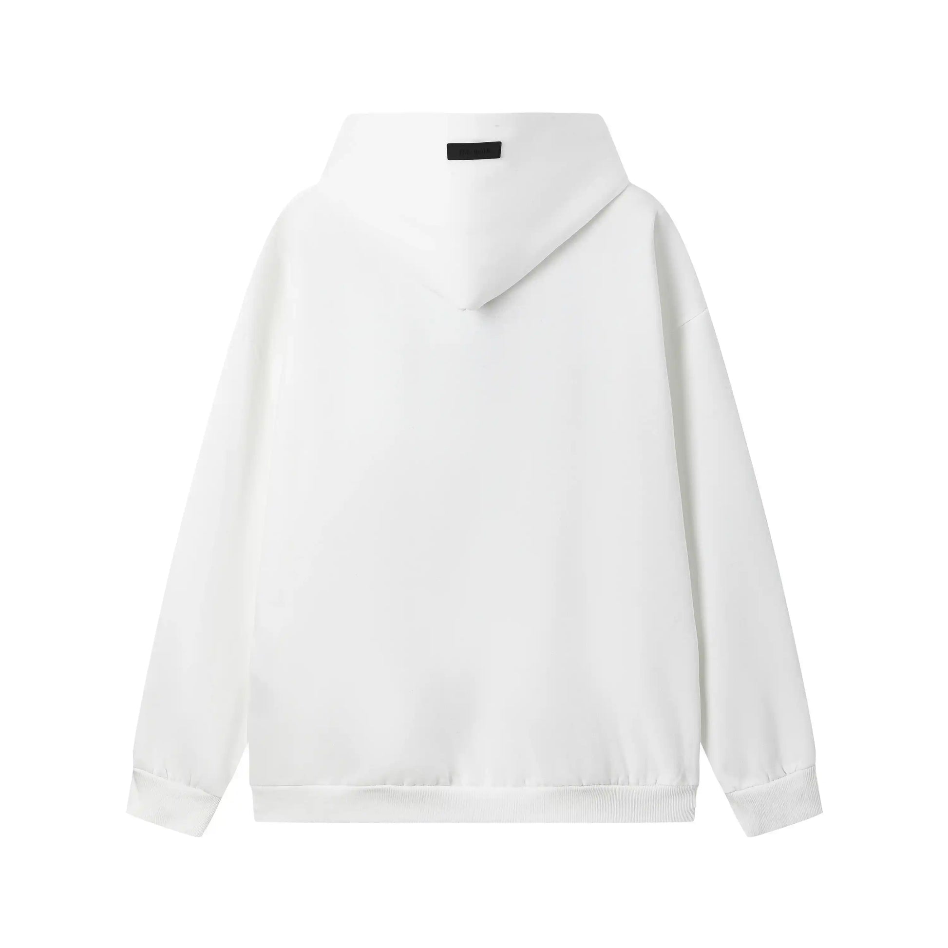 Essentials Cloud Dance hoodie back view relaxed fit heavyweight core fleece