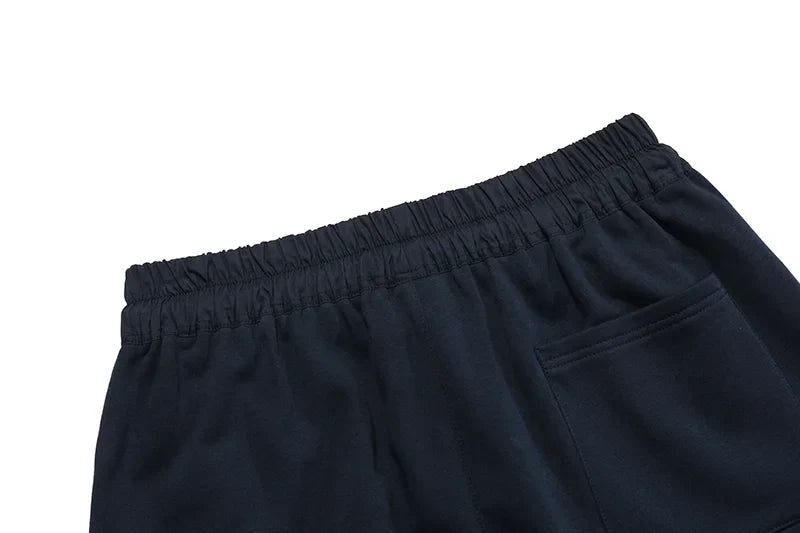 Essentials Blue shorts elastic waistband and drawstring detail