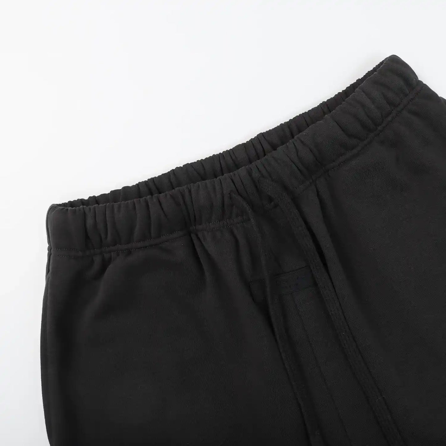 Essentials Black shorts elastic waistband and drawstring detail
