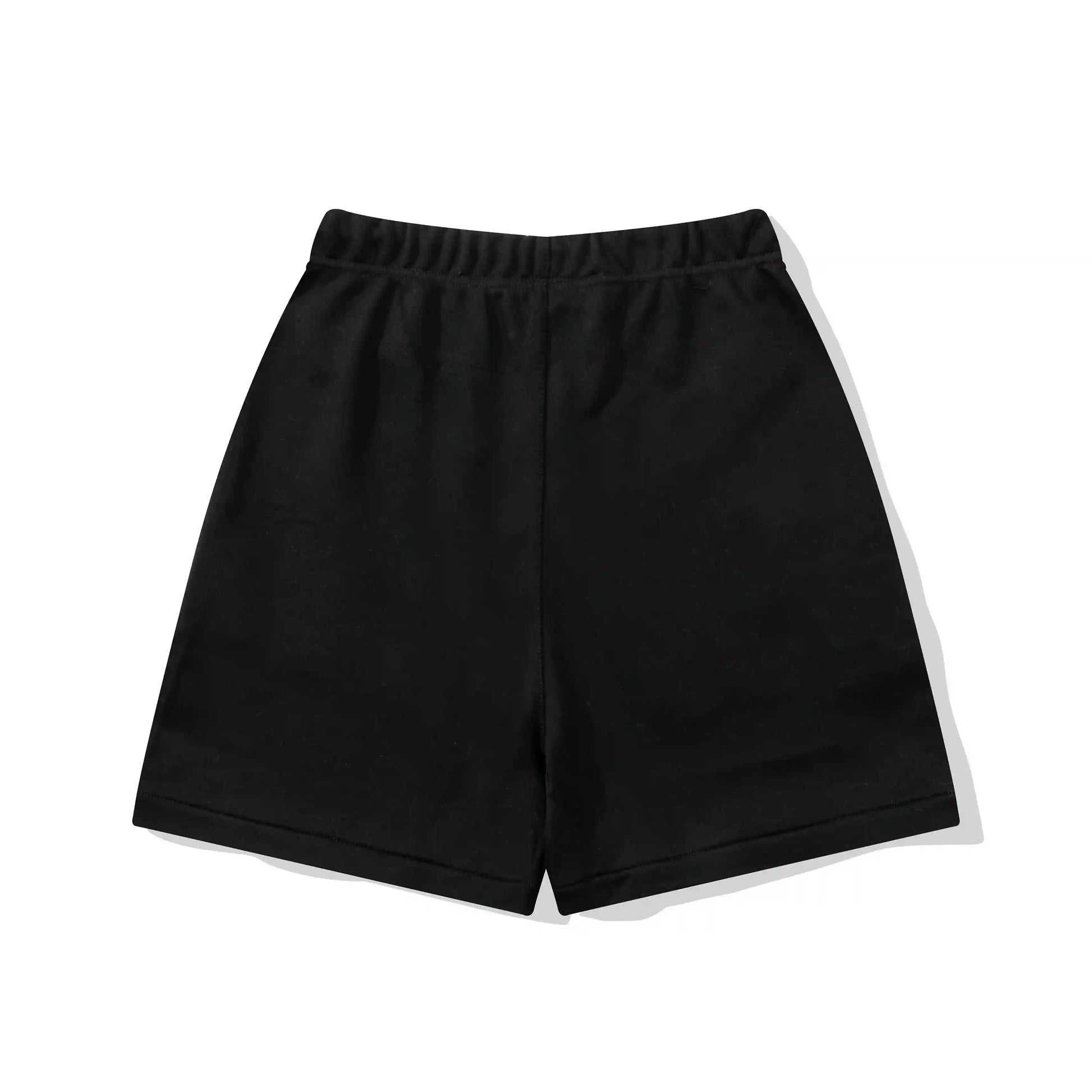 Fear of God Essentials Black fleece shorts relaxed fit side view