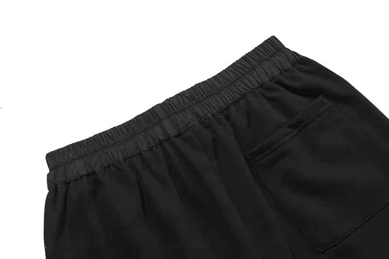 Essentials Black shorts elastic waistband and drawstring detail