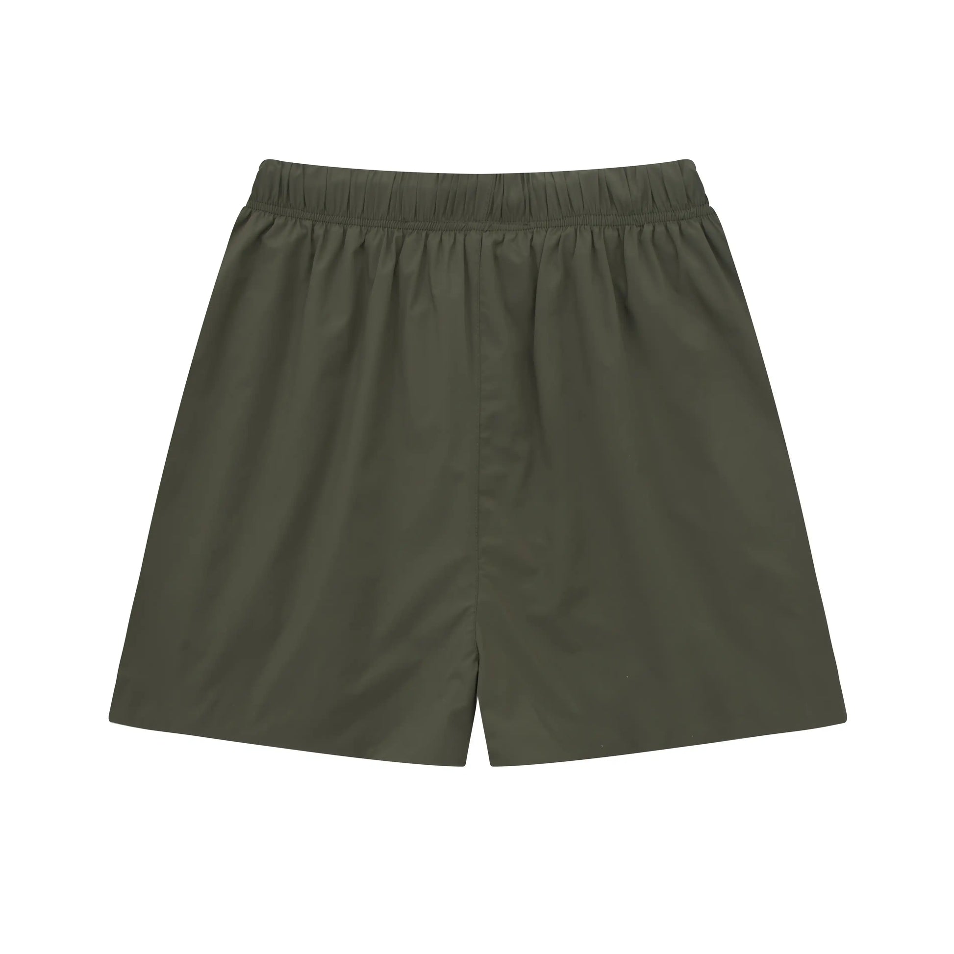 Fear of God Essentials Hemlock fleece shorts in green with tonal branding and relaxed fit