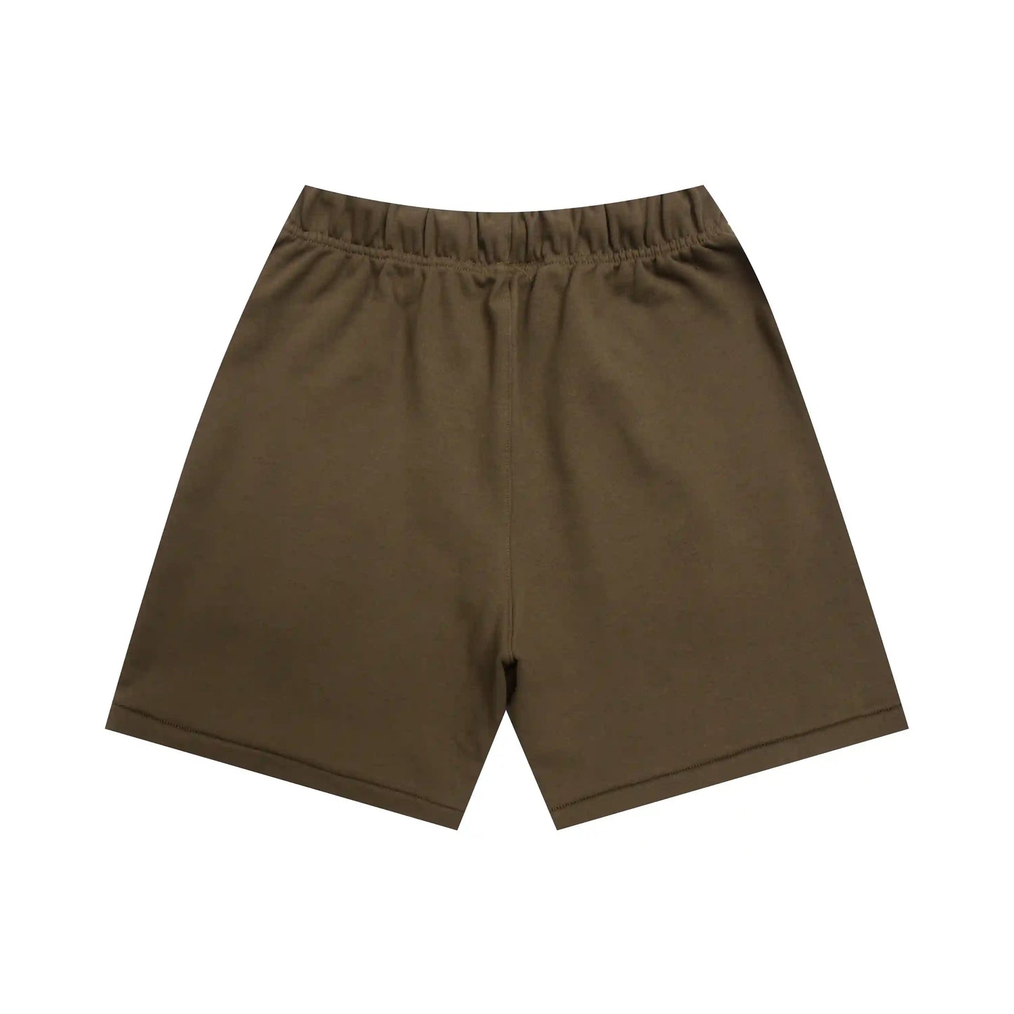 Fear of God Essentials Woodland fleece shorts in brown with tonal branding and drawstring waist
