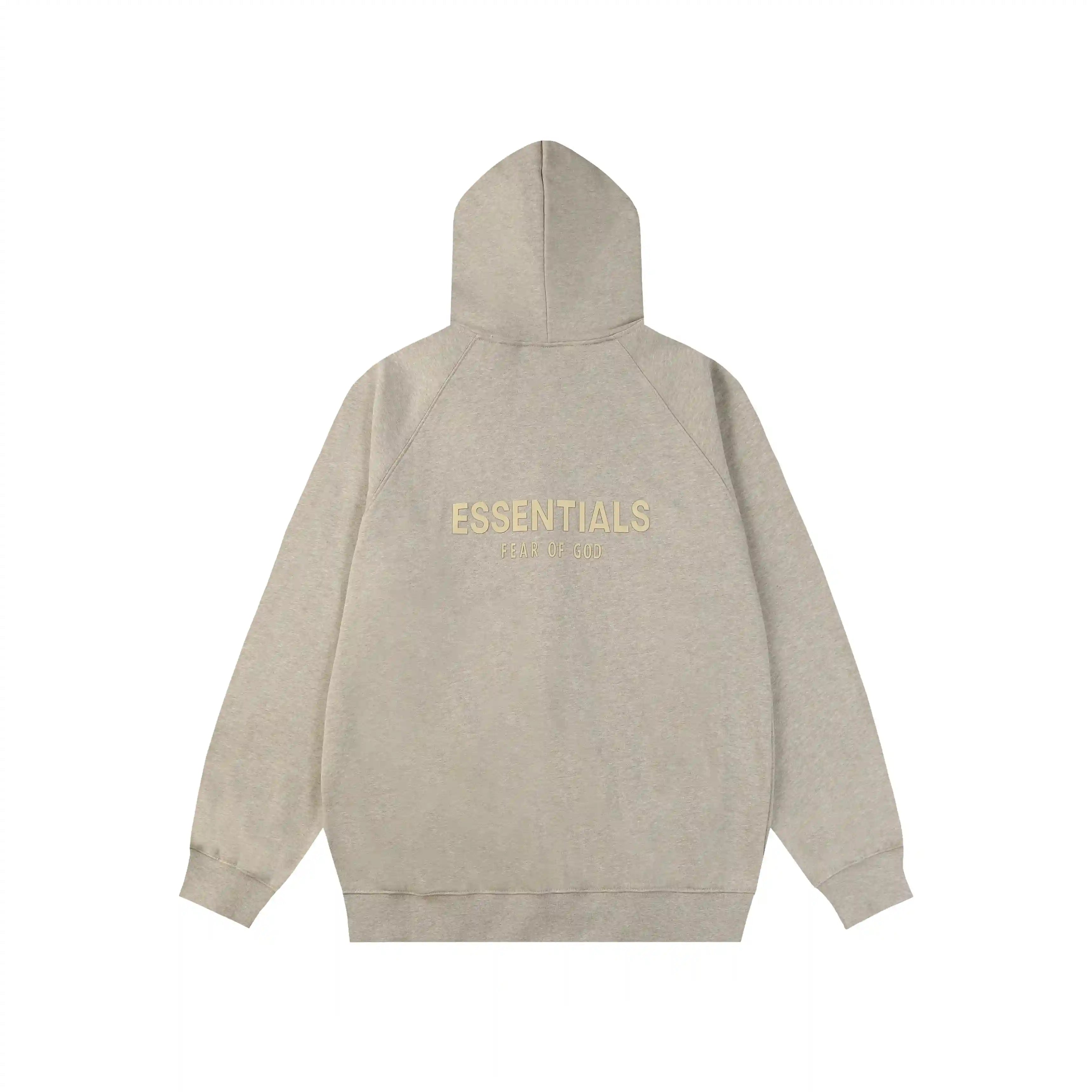 ESSENTIALS Clothing Heathered Grey Zip Fleece Hoodie