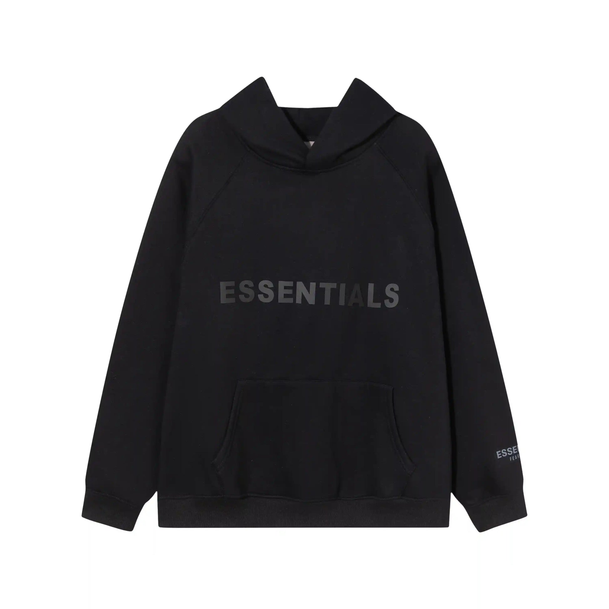 Essentials black everyday ease fleece joggers with elastic waistband comfort by Fear Of God