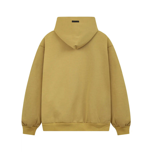 Essentials Garden Yellow hoodie back view relaxed fit heavyweight core fleece
