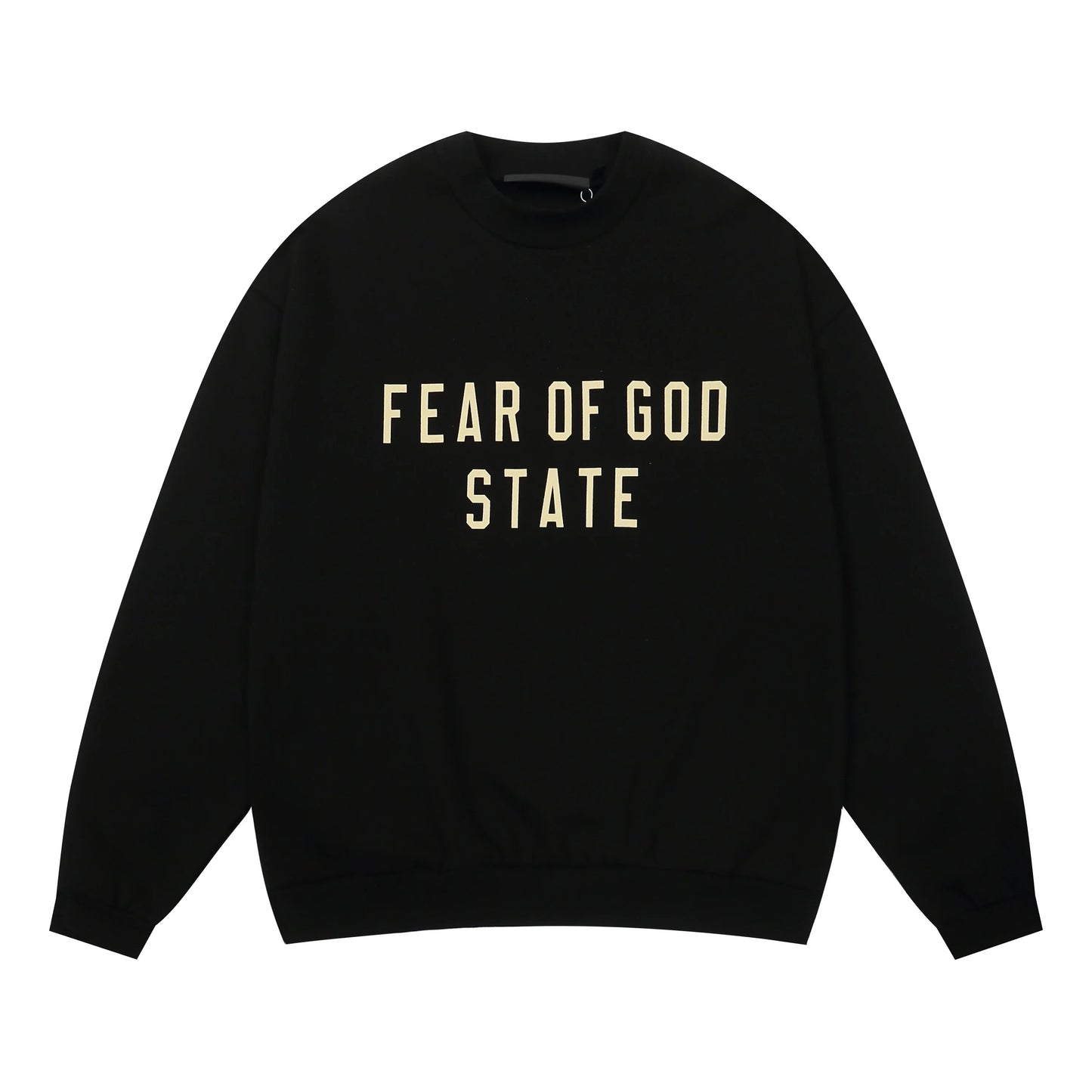 Essentials black core casual fleece joggers with elastic waistband comfort by Fear Of God