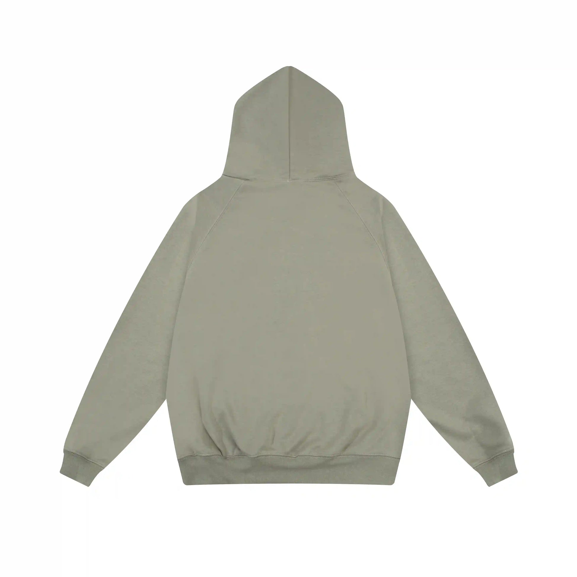 Essentials grey hoodie back view relaxed fit heavyweight core fleece