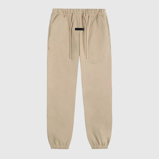 Essentials beige street fleece sweatpants by Fear of God front view