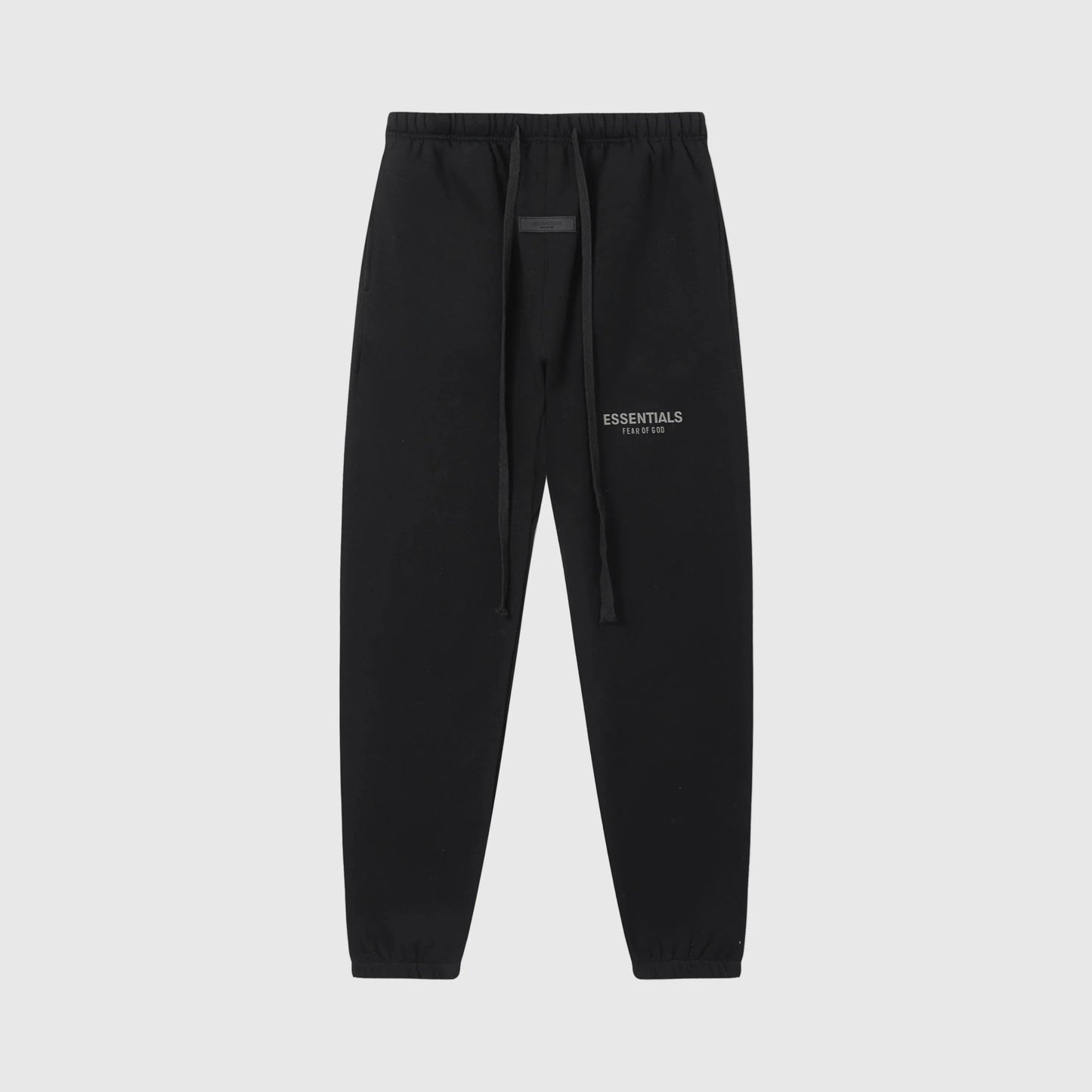 Jogger style black sweatpants with elastic waistband by Fear Of God