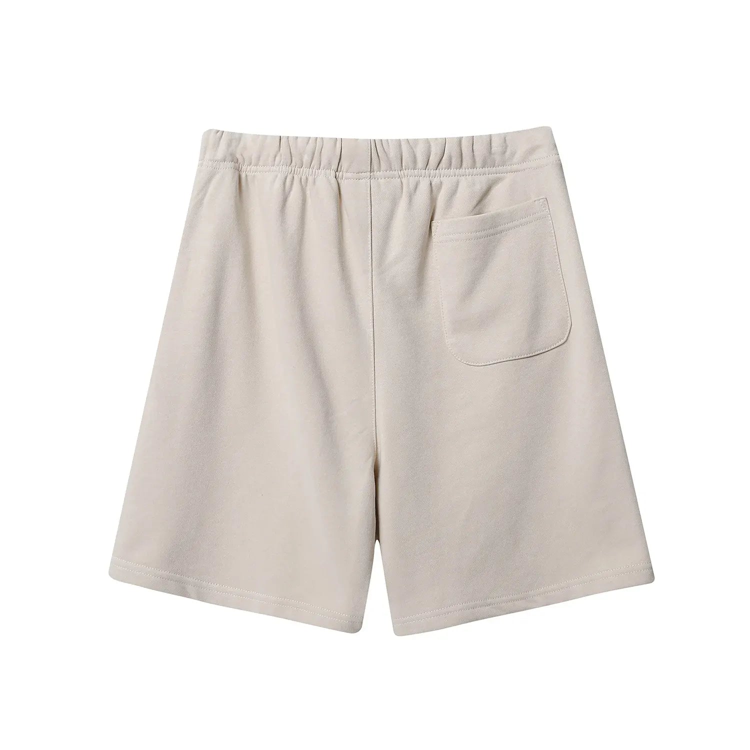 Fear of God Essentials Cloud Dance fleece shorts relaxed fit side view