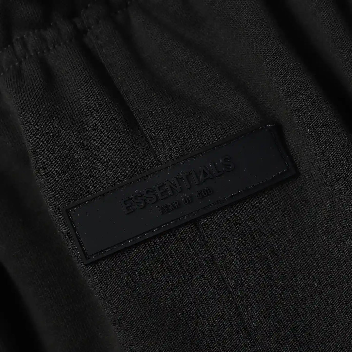Essentials Black fleece shorts back view – Fear of God