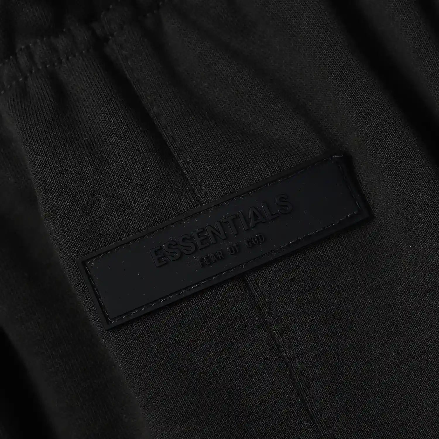 Essentials Black fleece shorts back view – Fear of God