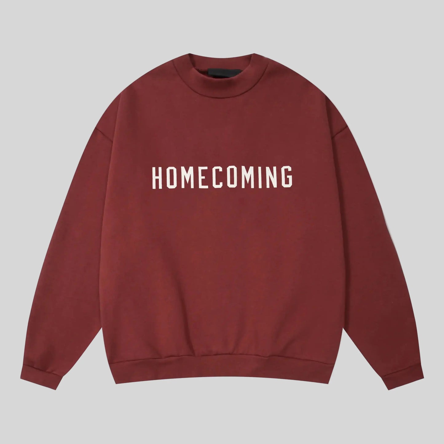 Fear of God Essentials dark chestnut crewneck sweatshirt front view core fleece