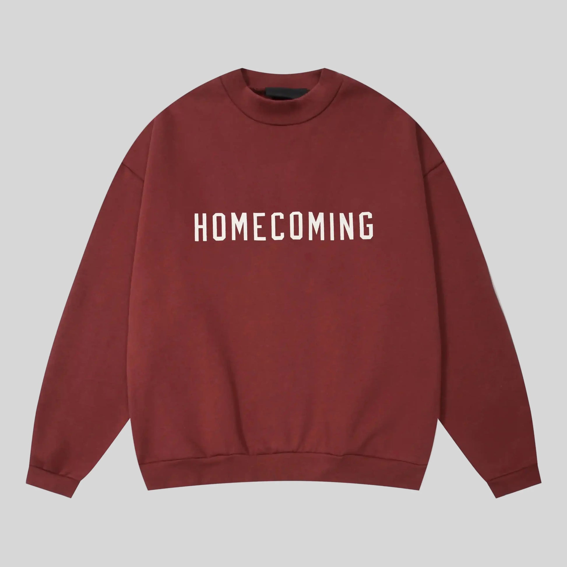 Fear of God Essentials dark chestnut crewneck sweatshirt front view core fleece