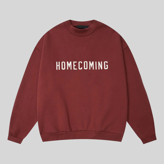 Fear of God Essentials dark chestnut crewneck sweatshirt front view core fleece