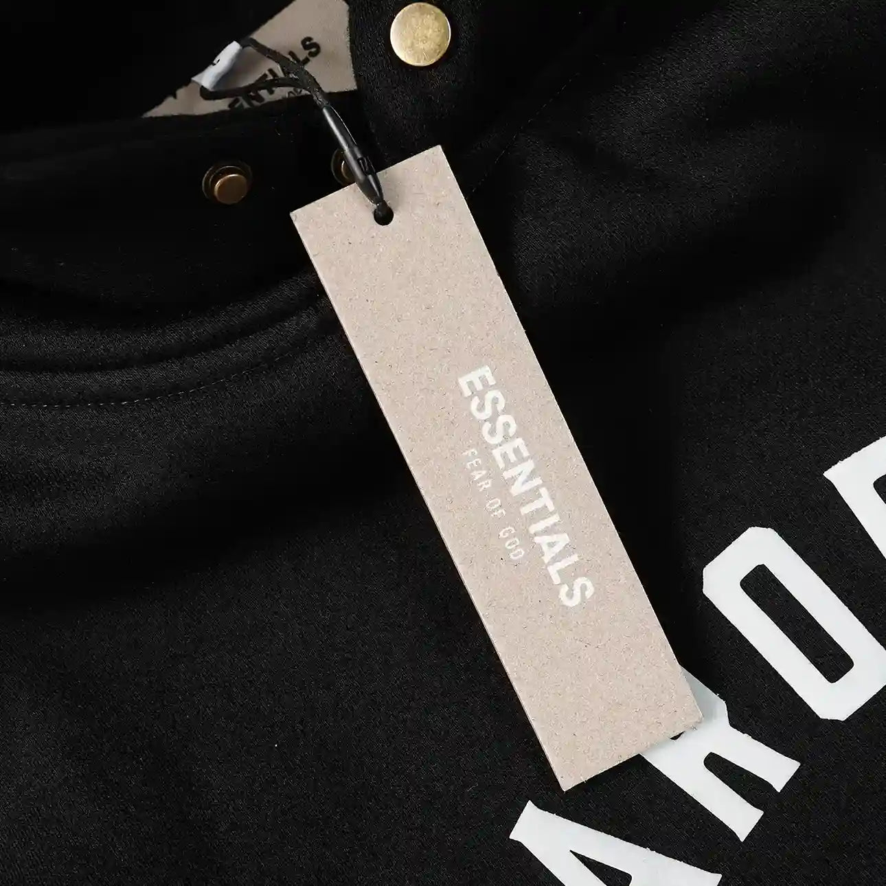 Fear of God ESSENTIALS Signature Baseball Black Hoodie