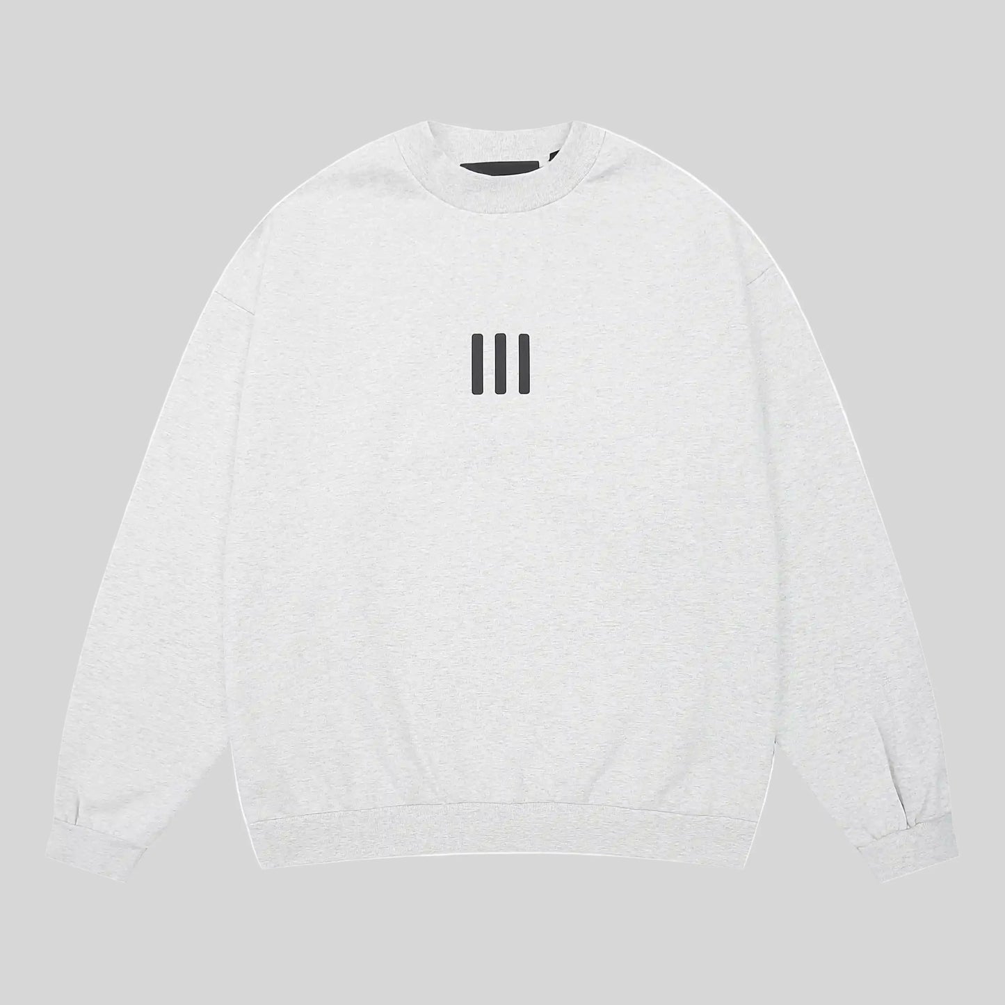Fear of God Essentials cloud dance crewneck sweatshirt front view 380gsm core fleece