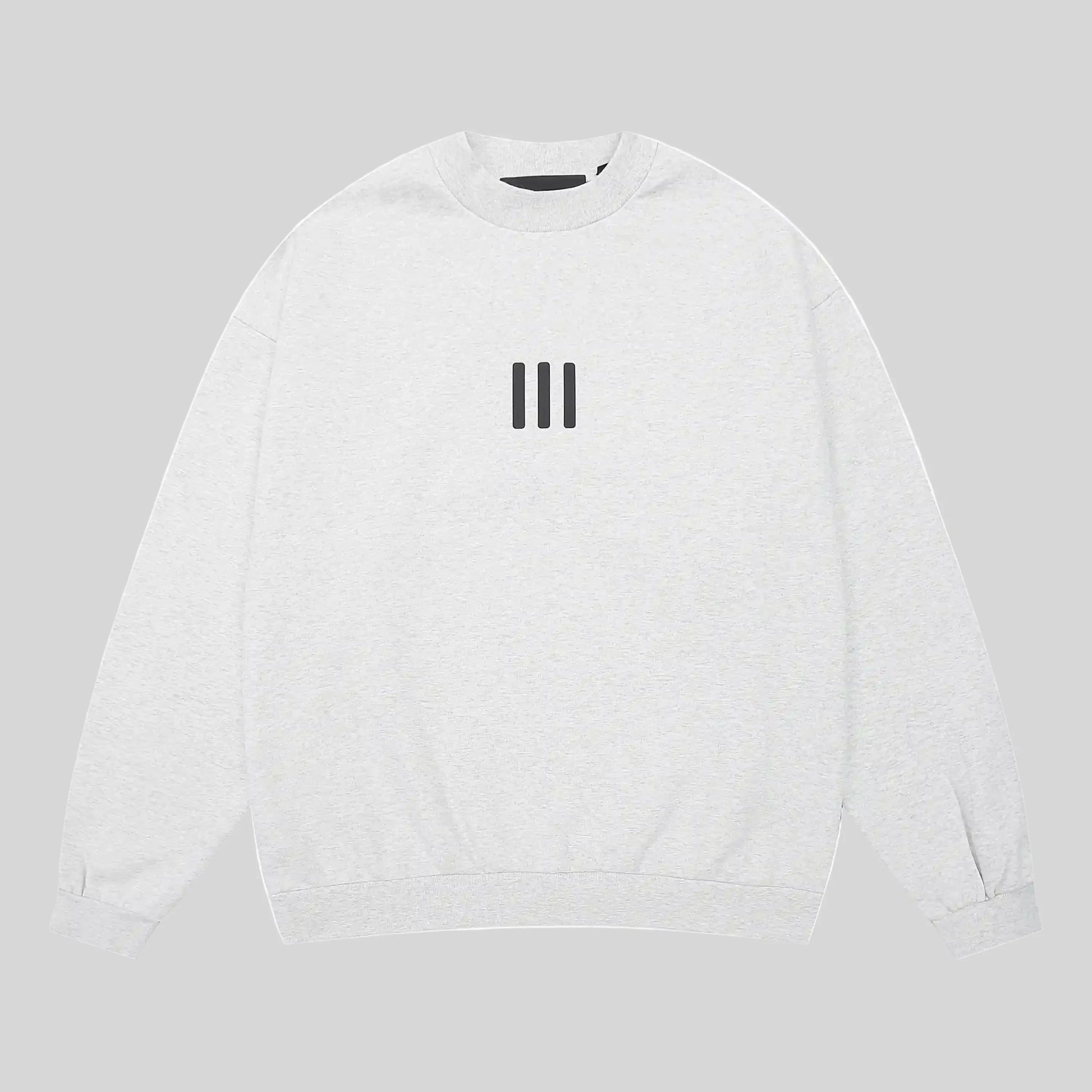 Fear of God Essentials cloud dance crewneck sweatshirt front view 380gsm core fleece