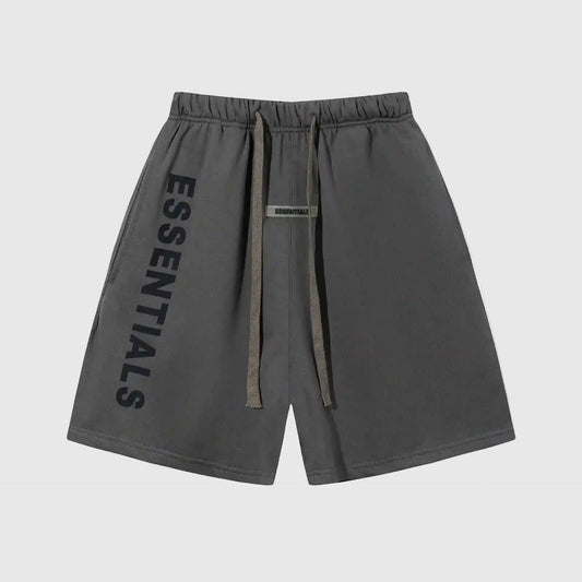 Fear of God Essentials grey fleece shorts with tonal logo and relaxed fit