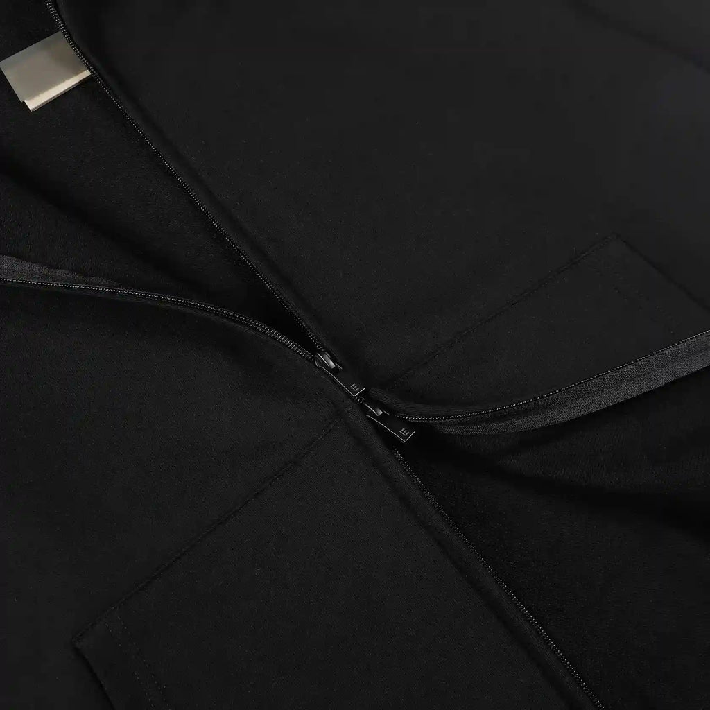 ESSENTIALS Clothing Black Zip Fleece Hoodie