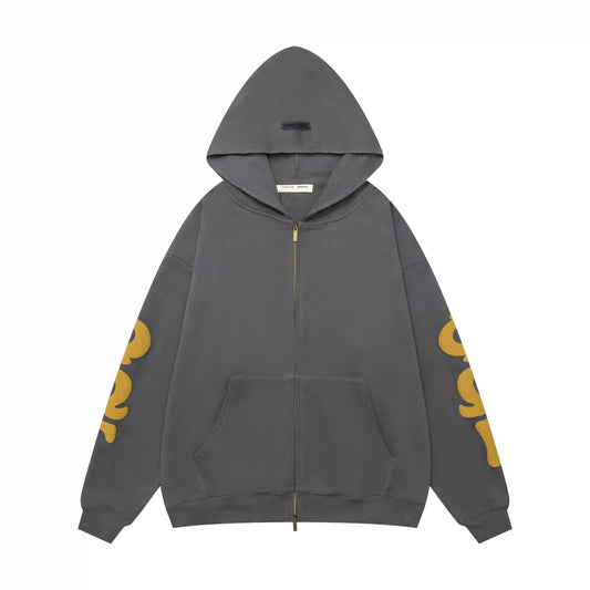Fear of God Essentials Gray Zip-Up Hoodie | Grey Full Zip Essentials Hoodie