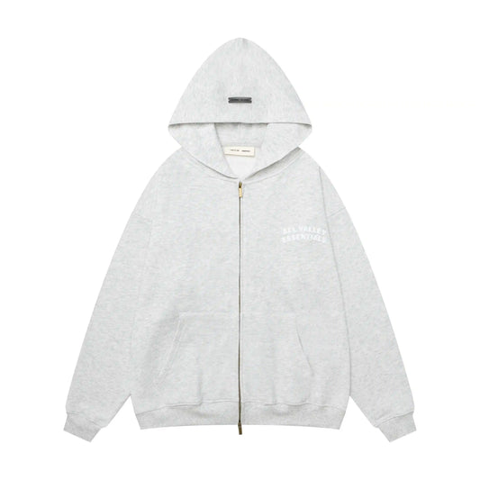 Fear of God Essentials Eggshell Zip-Up Hoodie | Cream Full Zip Essentials Hoodie