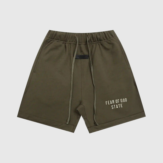 Essentials sand relaxed shorts by Fear of God street style