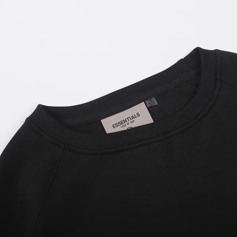 Black Essentials Sweatshirt, Everyday Crewneck