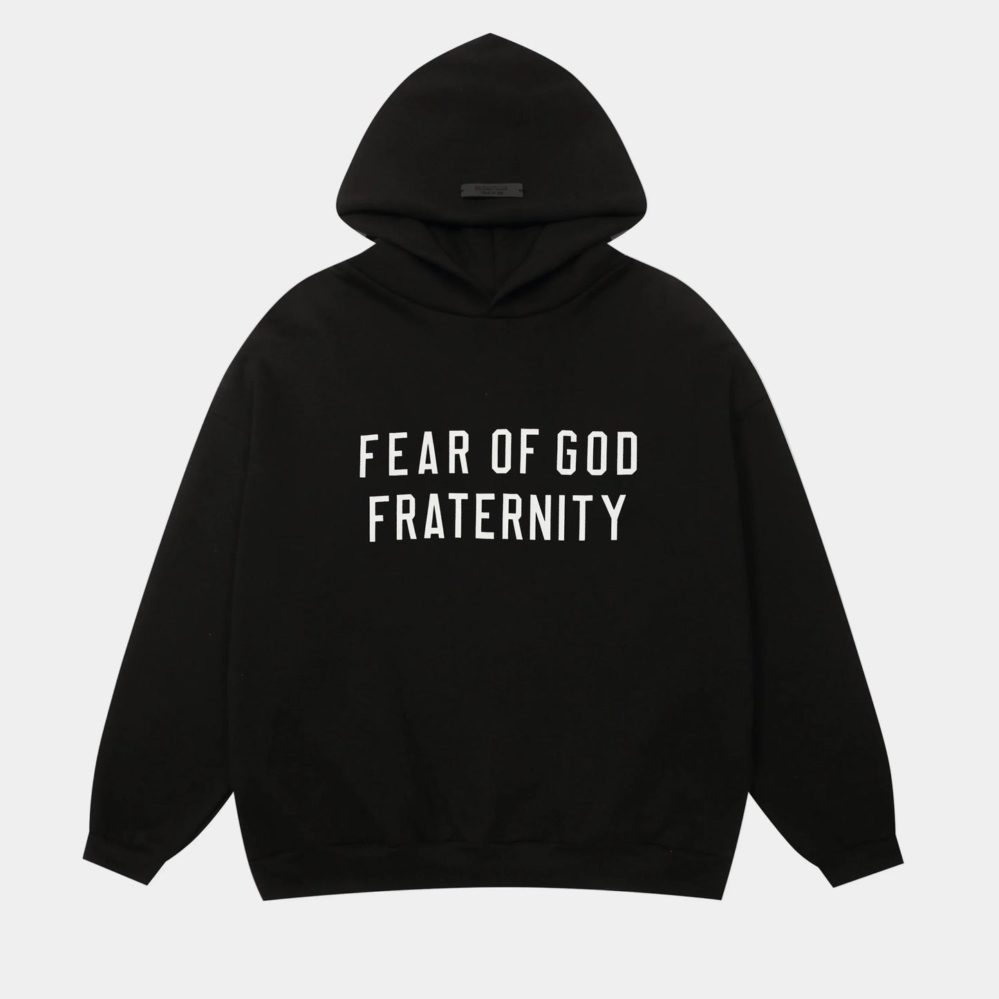 essentials black hoodie relaxed fit streetwear