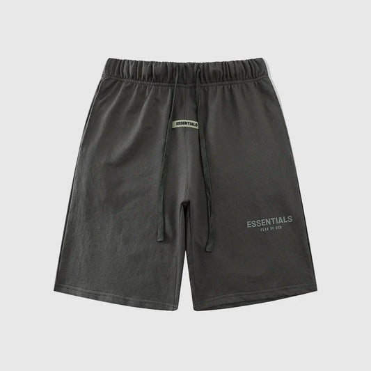 Essentials Grey fleece shorts front view – Fear of God
