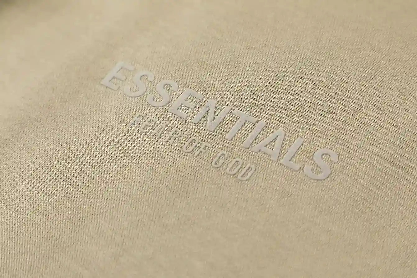Essentials casual streetwear beige sweatpants outfit by Fear Of God