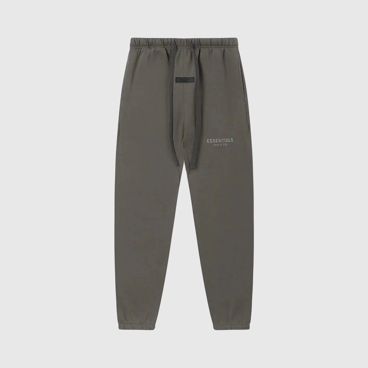 Essentials grey elevated street sweatpants by Fear of God front view