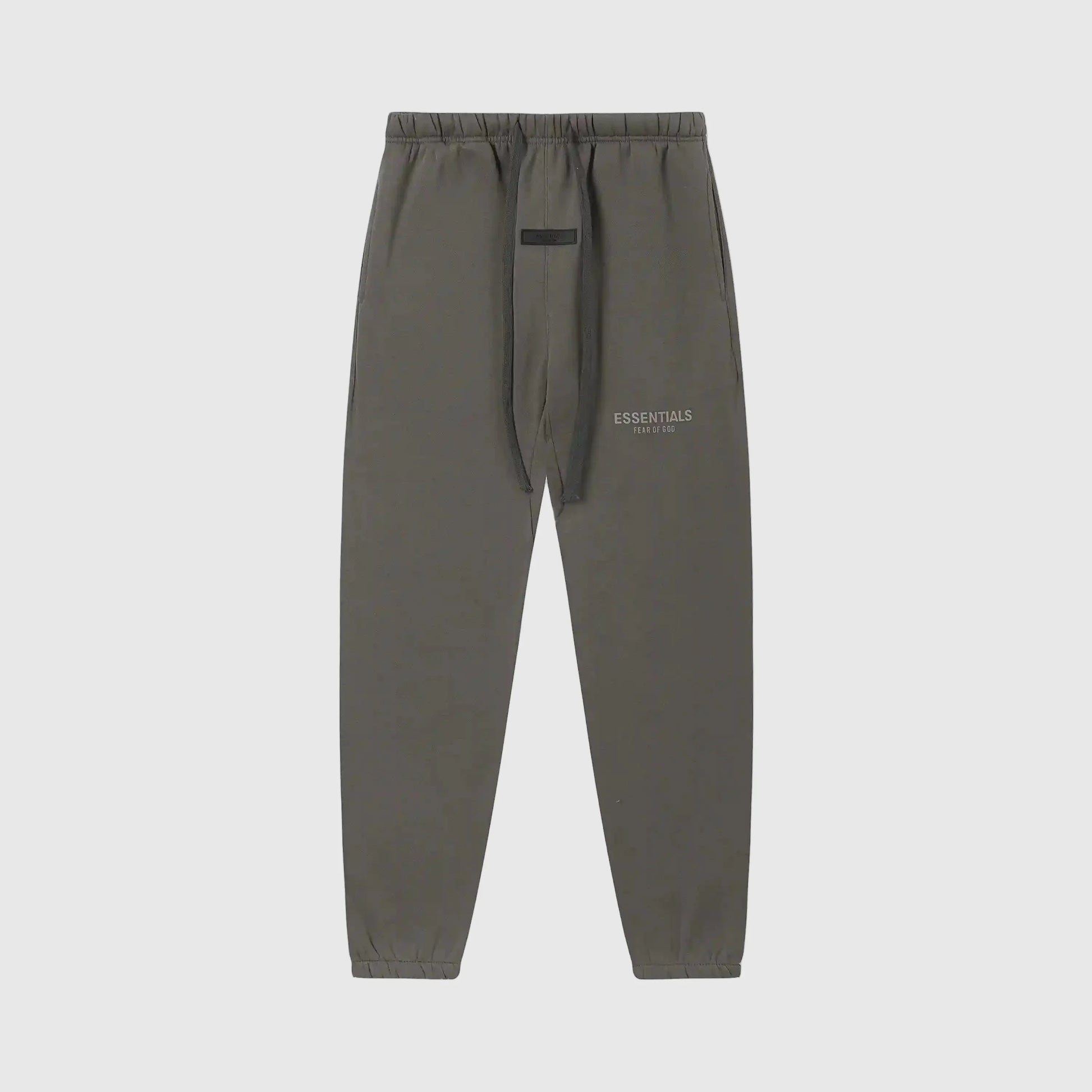 Essentials grey elevated street sweatpants by Fear of God front view